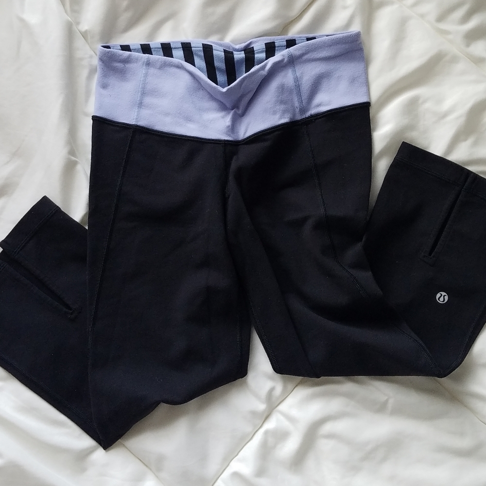 Lululemon black and purple leggings 6